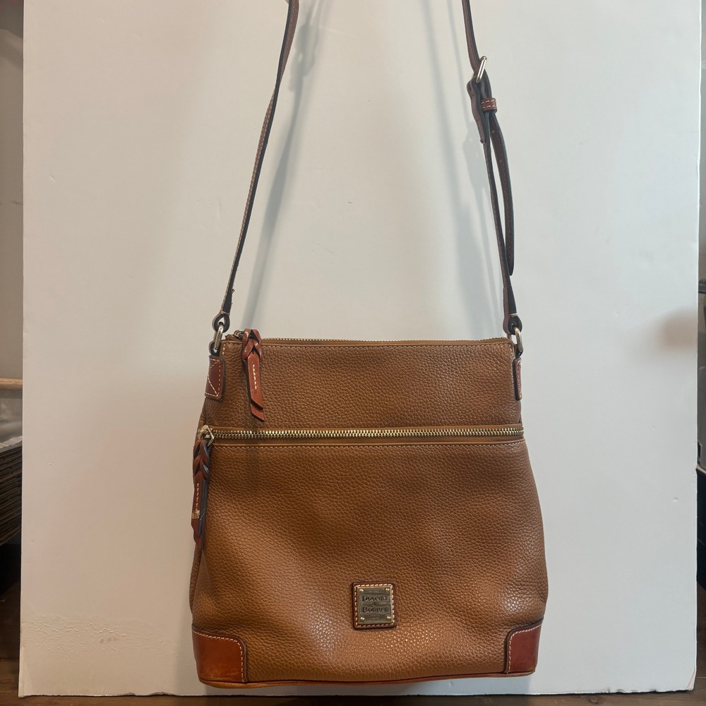 Dooney & Bourke Ginger Pebble Leather North South Triple Zip Crossbody Bag